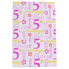 5.ª bolsa de regalo de nombre personalizado amaril