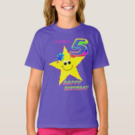 5.ª camiseta de las estrellas del cumpleaños