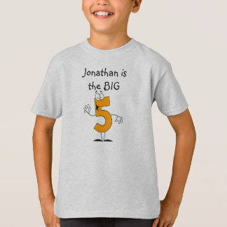 5.ª camiseta personalizada de cumpleaños