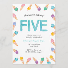 5.ª fiesta de cumpleaños | Invitación a la helada