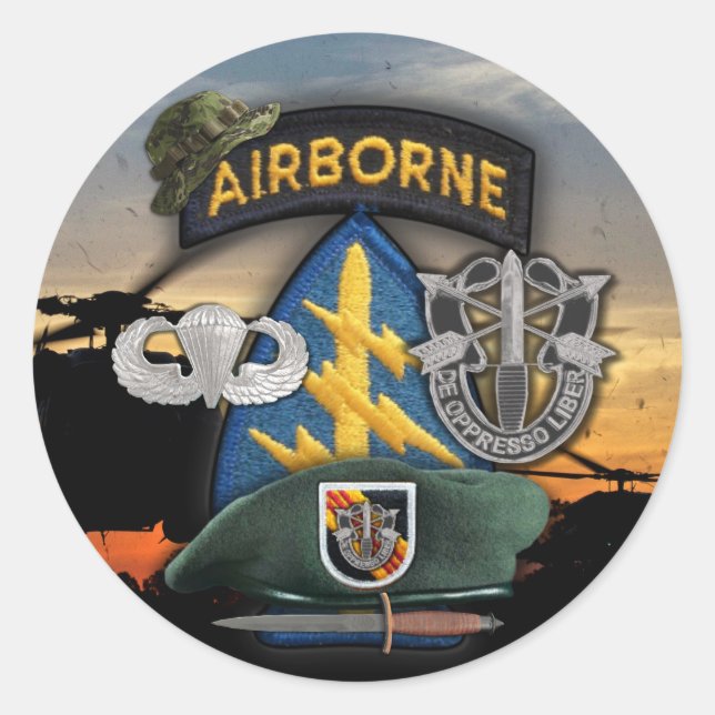5.ª fuerza especial Green Berets lrrp nam Pegatina (Anverso)