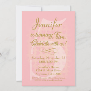 5.ª invitación a Chicas de cumpleaños Corazones de