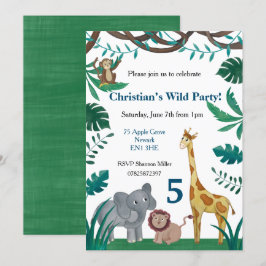 5.ª invitación a la jungla de cumpleaños