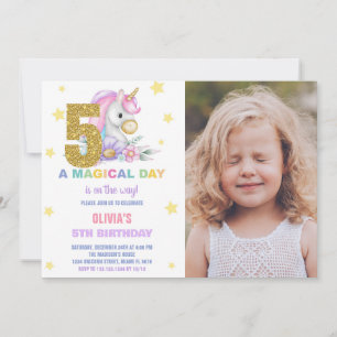 5.ª invitación a los cumpleaños de Floral Unicorni