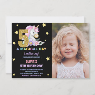 5.ª invitación a los cumpleaños de Floral Unicorni