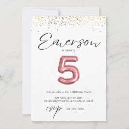 5.ª invitación de cumpleaños