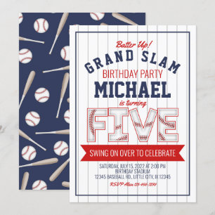 5.ª Invitación de cumpleaños al béisbol