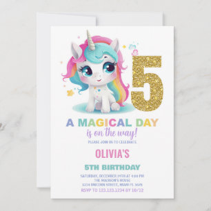 5.ª invitación de cumpleaños de Unicornio