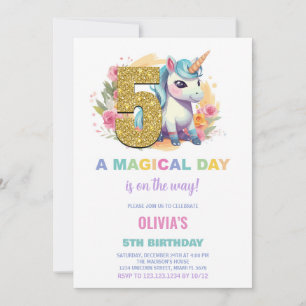5.ª invitación de cumpleaños de Unicornio