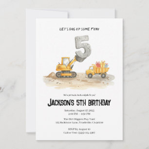 5.ª Invitación de cumpleaños del niño de la constr