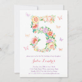 5.ª invitación de cumpleaños para Chica con maripo