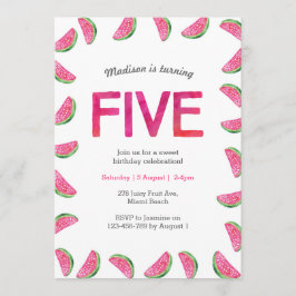 5.ª invitación de cumpleaños | rosa de la sandía t