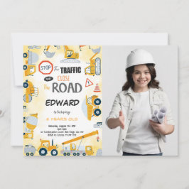 5.ª Invitación de un niño de construcción de cumpl