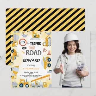 5.ª Invitación de un niño de construcción de cumpl