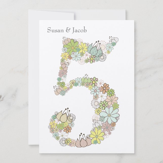 5.ª invitación Personalizado a un Boda de madera (Anverso)