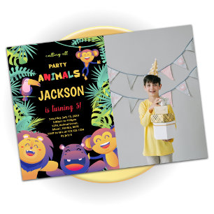 5.ª Naranja Safari Invitaciones al cumpleaños con
