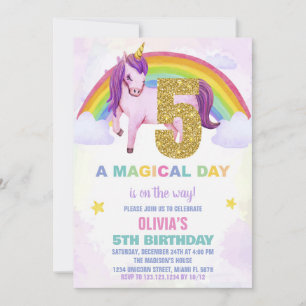 5.ª nube de invitaciones de cumpleaños de Rainbow 