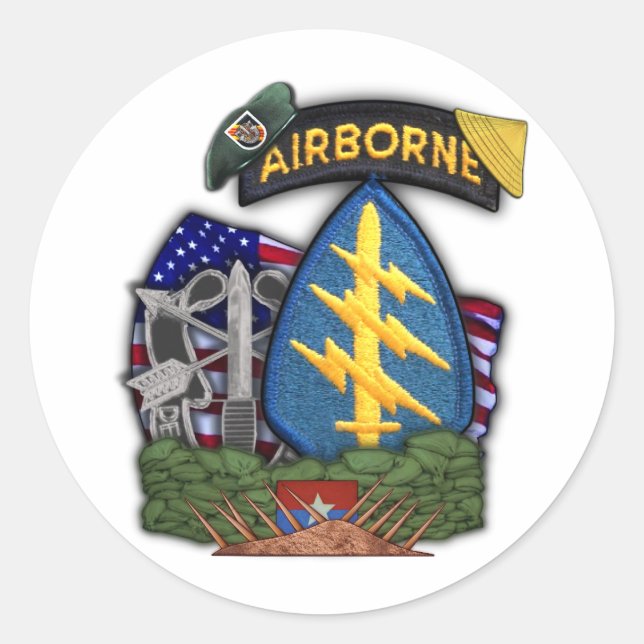 5.ª Pegatina de las fuerzas especiales Green Beret (Anverso)