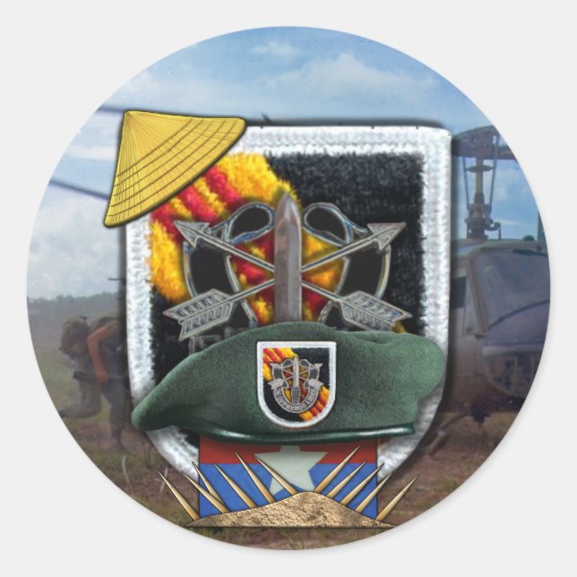 5.ª Pegatina de las fuerzas especiales Green Beret (Anverso)