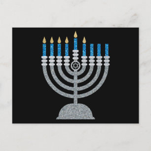 5.ª postal de la noche del Purpurina de Hanukkah