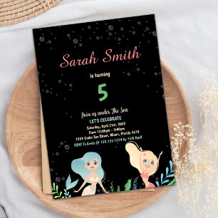 5.ª sirena rubia invitaciones de cumpleaños