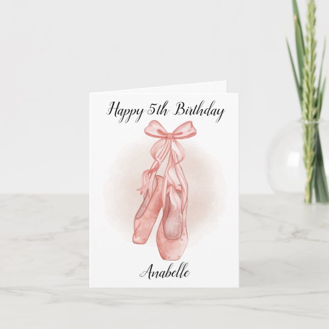 5.ª tarjeta de ballet personalizada de cumpleaños (Anverso)