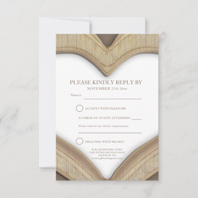 5.ª tarjeta de respuesta al corazón del boda de ma (Anverso)