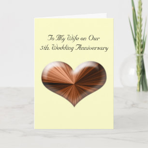 5.ª. Tarjeta de saludo de Aniversario boda con mad