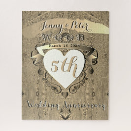 5.º Aniversario Boda "Madera" Rompecabezas