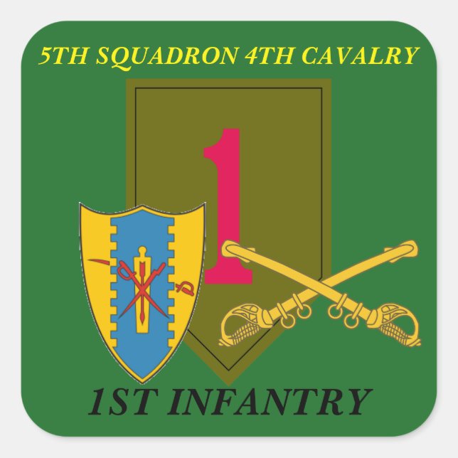 5.º CUARTO CAVALRY PRIMER PEGATINAS DE INFANTERÍA (Anverso)