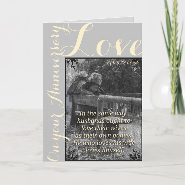 5:28 de Ephesians y tarjeta del aniversario del (Anverso)