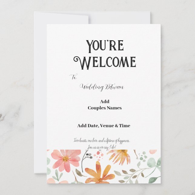 5" * 7" Tarjeta de invitación a la boda (Reverso)