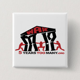 5 años demasiado botón (cuadrado)