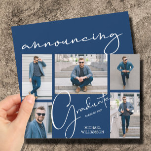 5 Anuncios de graduación azules con fotos