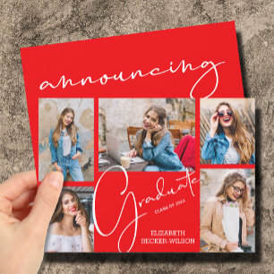 5 Anuncios de Graduación en Rojo de Foto