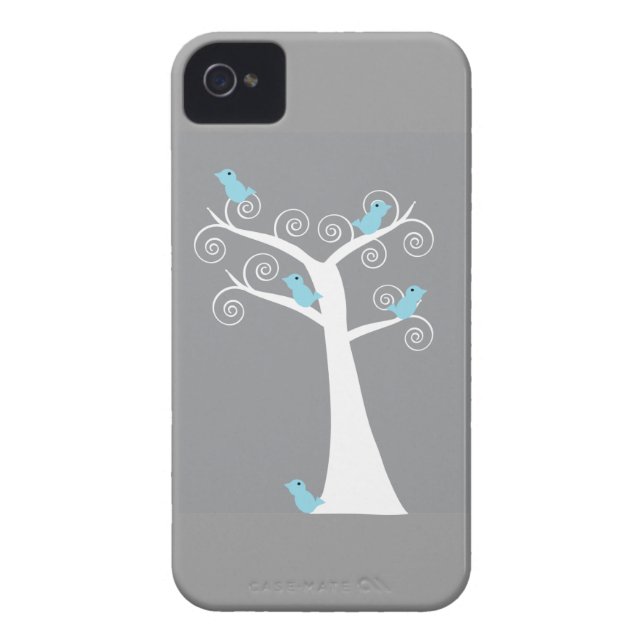 5 Bluebirds en un Funda Funda-mate de árbol (Atrás)