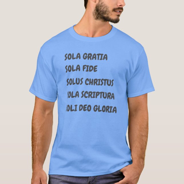 5 camiseta de SOLA para hombres reformados cristia (Anverso)