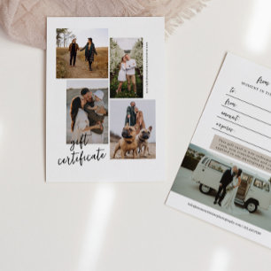 5 Certificado de regalo de fotografía de Collage d