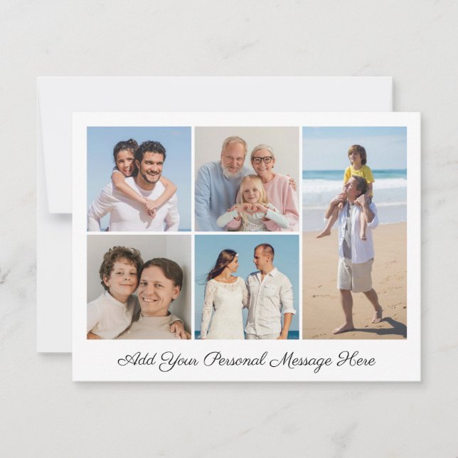 5 Collage de fotos Añadir su propia tarjeta de fel (Anverso)