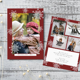 5 collage de fotos Feliz Navidad copos de nieve ro