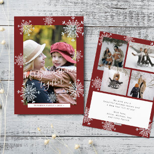 5 collage de fotos Feliz Navidad copos de nieve ro
