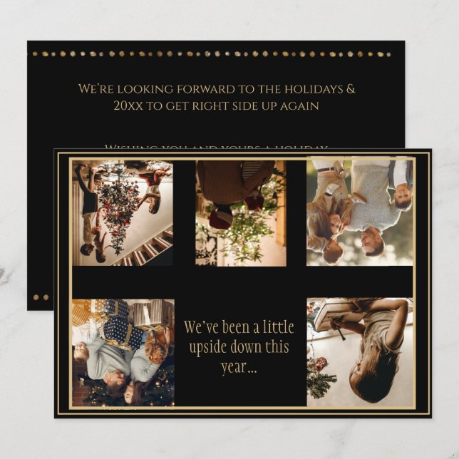 5 Collage de Fotos Navidad Boca Abajo Fiesta Navid (Anverso / Reverso)