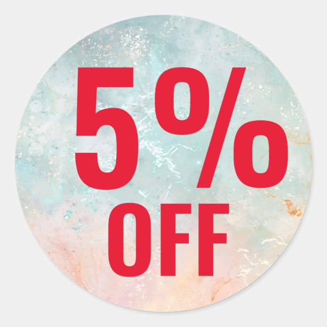 5% de descuento en pegatinas para promociones de v (Anverso)