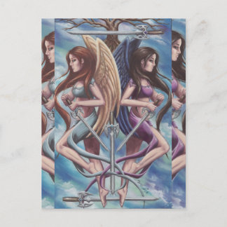 5 de la postal de Tarot de la postal de las
