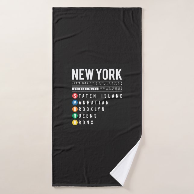 5 distritos de Nueva York (Toalla de baño)