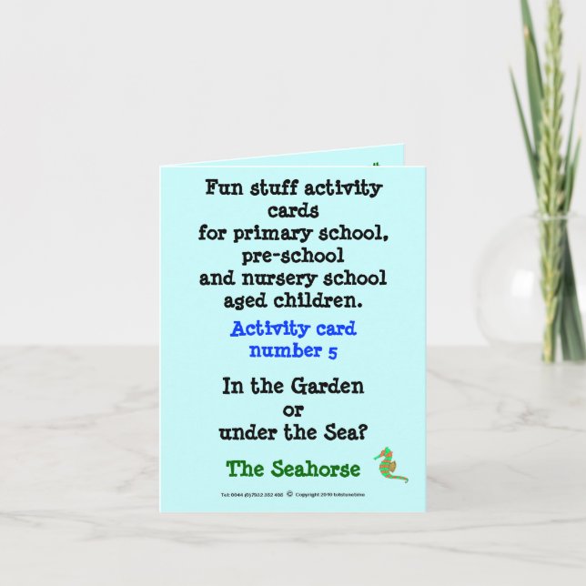 5 El caballito de mar - Tarjeta de muestra de tama (Anverso)