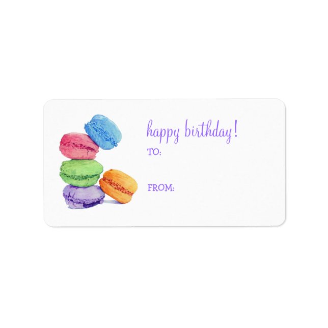 5 Etiqueta de regalo de cumpleaños de Macaroons (Frente)