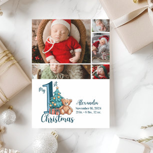 5 Foto Blue Teddy Baby Primer Navidad
