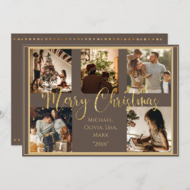 5 Foto Collage Feliz Navidad Dorado Vacaciones