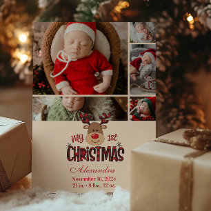5 Foto Reno de Cuadros Primera Navidad del Bebé